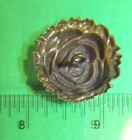 Vintage Plant Life Floral Rose Sculptured Gold Metal Shank Realistic Button-g44