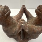 Vintage Terracotta Mayan Colima Dancing Dogs Figurine Folk Art Clay Sculpture