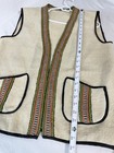Vtg Wool Blend Southwest Western Hippie Open Vest Sz S-m George Harrison Style