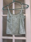 Pink Women s Green Floral Lace Camisole Tank Top Stretch Strap Accents M