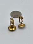 Vintage Baer   Wilde Swank Gold Tone White Glass Art Deco Cufflinks Pre-1936