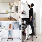 Folding Step Stool  Adjustable Step Stool With Non-slip Platform  330 Lbs Cap   