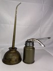 Vintage Eagle Pump Oiler Oil Can   Brass Funnel Set Machine Shop Garage Tool Usa