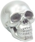 Silver Skull Head Collectible Skeleton Decoration Statue 4 l Figurine By Summit