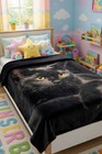 Aesthetic Black Cat Design Flannel Blanket Cozy Home Decor Throw