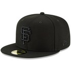 New Era San Francisco Giants Youth Fitted Hat Mlb Kids Black On Black Size 6 3 8