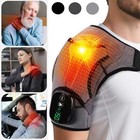 Electric Heated Vibration Shoulder Massager Brace Rotator Cuff Joint Pain Relief