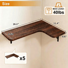 Rustic Espresso Brown Corner Floating Shelves - Set Of 5 For Stylish Storage