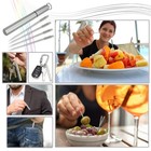 4 Pieces Titanium Toothpicks Set With Stainless Toothpick Holder For Silver