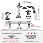 Antique Brass Widespread 3 Hole Bathroom Sink Faucet Dual Handle Basin Mixer Tap