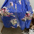Vintage Marukyo Kimono Elegant Design Robe 55    Long Blue Kyoto Japan Made Luxury