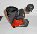 Vintage 1950s Americana Black Figurine Bud Vase