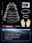 Cv Boot Split Replacement Kit With Stainless Steel Clamps - Black