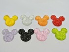 100 Mixed Color Flatback Resin Dotted Rhinestone Gems Mouse Head 30mm