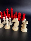 Antique Bone Staunton Chess Set C1900 German Uhlig Red   White W Box