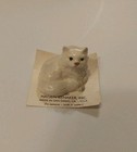 Vtg 1989 Hagen-renaker Persian Cat White With Hint Of Gray On Original Card Usa