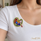 Artist Paint Palette Brooch Pin Multicolor Rhinestone Gold Tone Jewelry Gift