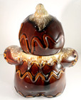 Vintage Hull Pottery Gingerbread Man Cookie Jar Brown Drip Glaze Excellent