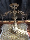 Vintage Decorative Scales Of Justice Crystal Cut Bowls And Brass Base