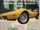 1979 B f  Goodrich T a Radial 60 Tire Print Ad Chevrolet Corvette