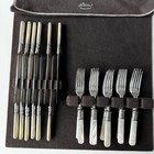 Sterling Ferrule Landers Frary   Clark Aetna Flatware 24 Pc Set Mother Of Pearl