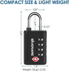 4-pack Tsa Approved Luggage Locks 4-digit Combo  Open Alert Indicator  Black Set