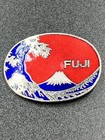 Vintage Antique Japanese Mt fuji   Wave Hokusai Scene Badge Pin Enamel Metal