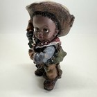 Vintage Black Country Kids Cowgirl Cowboy Americana Resin Figurine