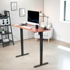Vivo Electric 60    X 24    Stand Up Desk   Dark Walnut Table Top  Black Frame