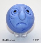 Contemporary Handmade Art Glass Marble 1 3 8  Blue Moon