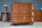 Antique Map Cabinet Apothecary Architect Flat File Wood Drawer Vintage Drafting