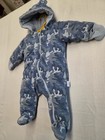 Blue Camo Baby Hooded Winter Snowsuit Bunting 3-6m
