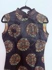 Feng Yun Women   s Black Silk Satin Qipao Cheongsam Sleeveless 165 88a  s m 