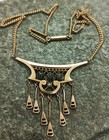 Original Antique Art Nouveau 1910s Rolled Gold Necklace 