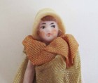 Vintage Germany Bisque Girl Dressed Dollhouse Doll 1 16 3 4  Scale 1920s Htf