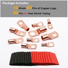 Tkdmr 160pcs Copper Wire Lugs Awg2 4 6 8 10 12 With 10 Kind Sizes 
