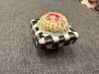 Mackenzie Child   s Vintage Pinkyellow Buttercup  Courtly Check Floral Drawer Pull