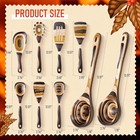 Us Stock Teenyyou 9 Pcs Brown Pakkawood Kitchen Utensils Cooking Set Wood