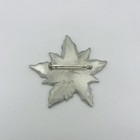 1995 Cast Pewter Poinsettia Christmas Flower Brooch Pin Artist Signed Canada Vtg