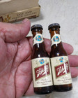 Vintage 1957 Schlitz Beer Mini Glass Bottles Salt   Pepper Shakers Nos W box