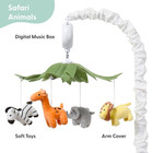 Crib Mobile For Boys Or Girls - White Musical Baby Crib Mobile With 12 Lullabies