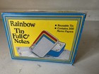 Vintage 80s Rainbow Tin Full O Notes Memo Paper Set Hearts Reusable Tin W Box