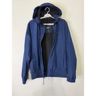 Hollister Mens Size M Navy Blue Hooded Windbreaker Bomber Jacket Gorpcore Preppy
