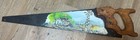 Painted Hand Saw Farmhouse Bluebonnets Windmill 29  Folk-art Signed Vintage