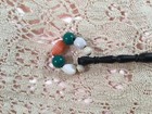 Vintage Wood Lace Bobbin Bead Spangle Thin Wooden Bobbin Spangled With Beads 