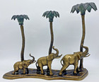 Large Antique French Bronze Candlestick Early 1900 s Elephants