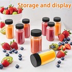 2 Oz Glass Shot With Lids For Liquids  Bottles Wide Mouth Leakproof Reusable