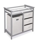 Modern Baby Changing Table With Storage  Hamper  And Safety Features
