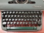 Vintage Cast Metal Green Olympia Manual Typewriter For Restore Germany