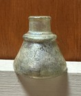 Antique Iridescent Clear Sheered Lip Cone Ring Shoulder 19th C Ink Well Bottle